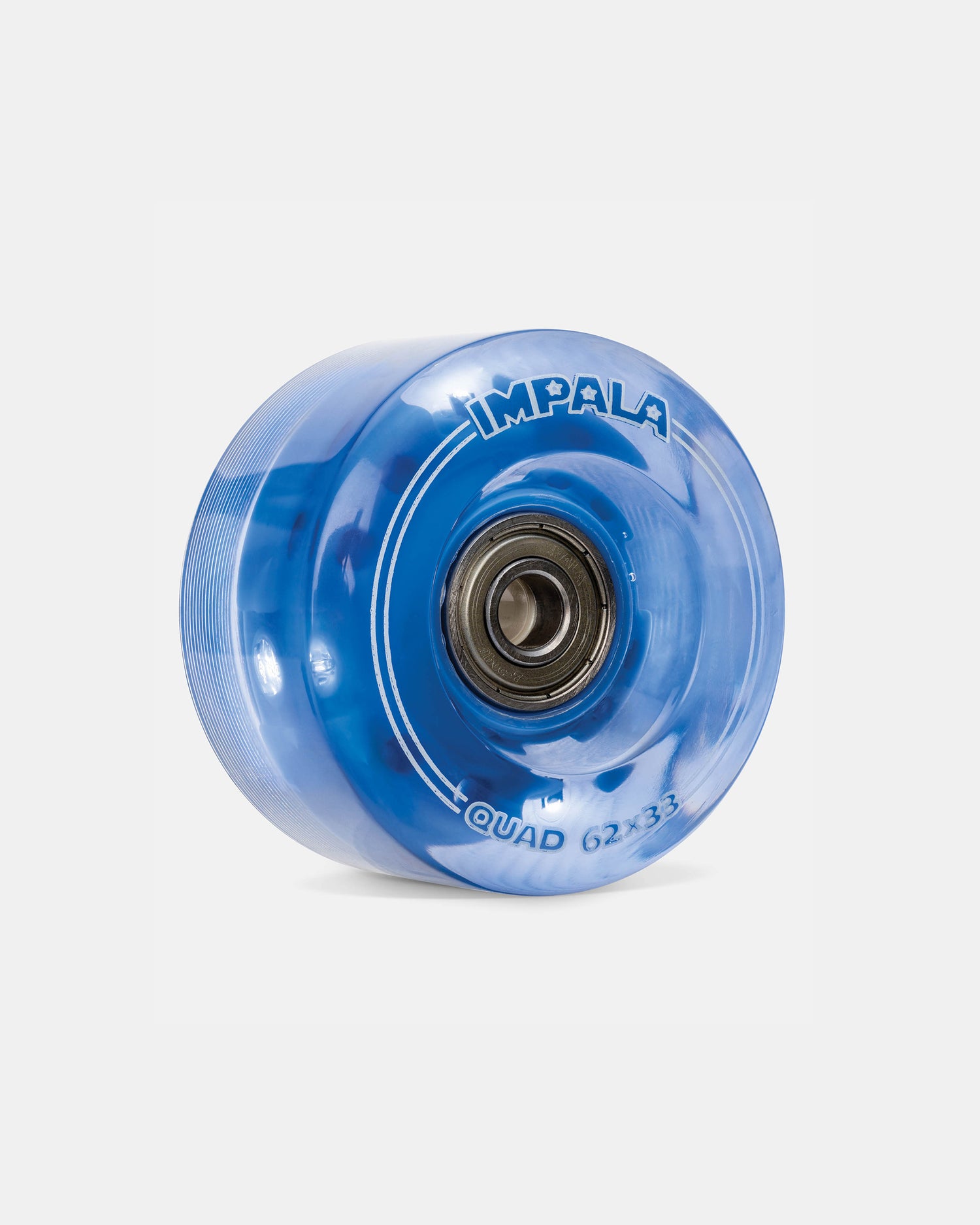 angle shot blue LED Light up transparent impala roller skate wheels 