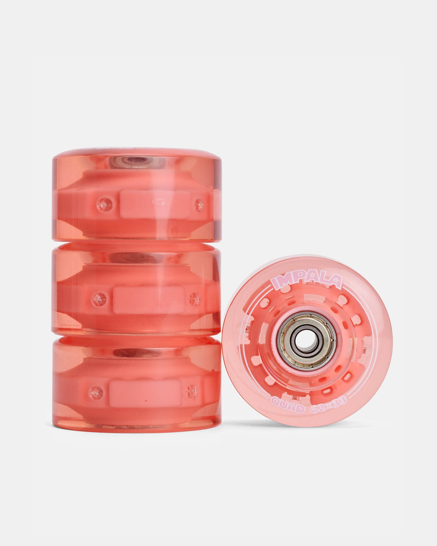 pink LED Light up transparent impala roller skate wheels 
