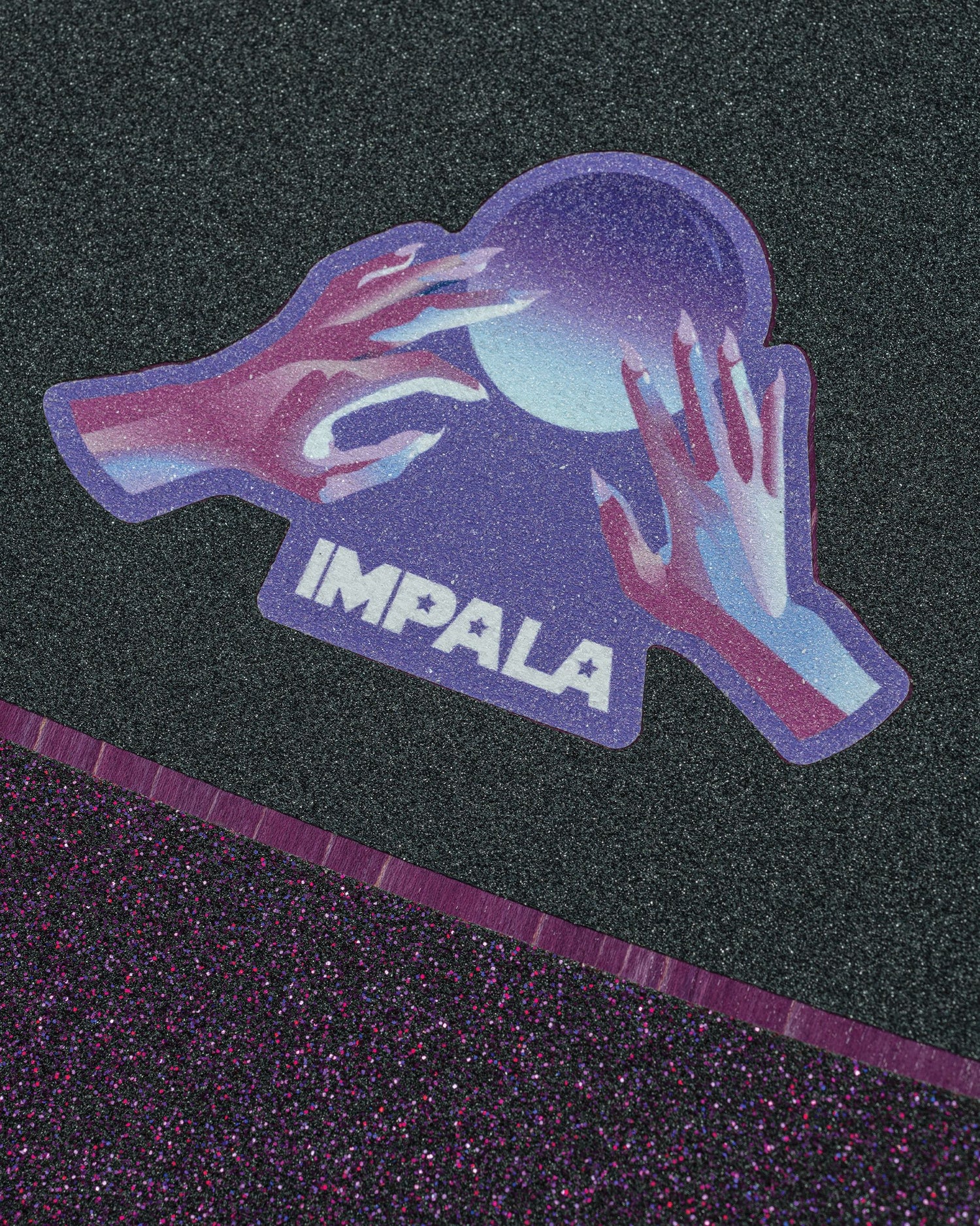 Grip tape detailing of Impala Mystic Skateboard - Pea The Feary