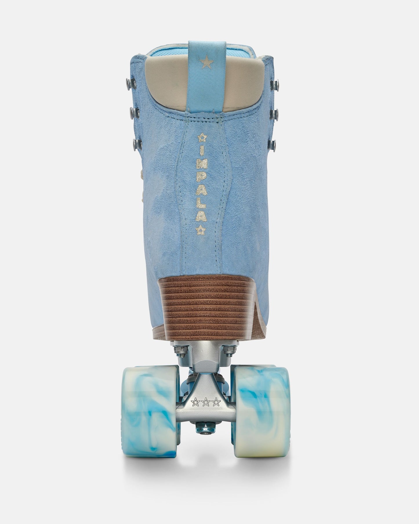 back heel Impala Samira Premium Roller Skate Dusty Blue Sustainable Suede