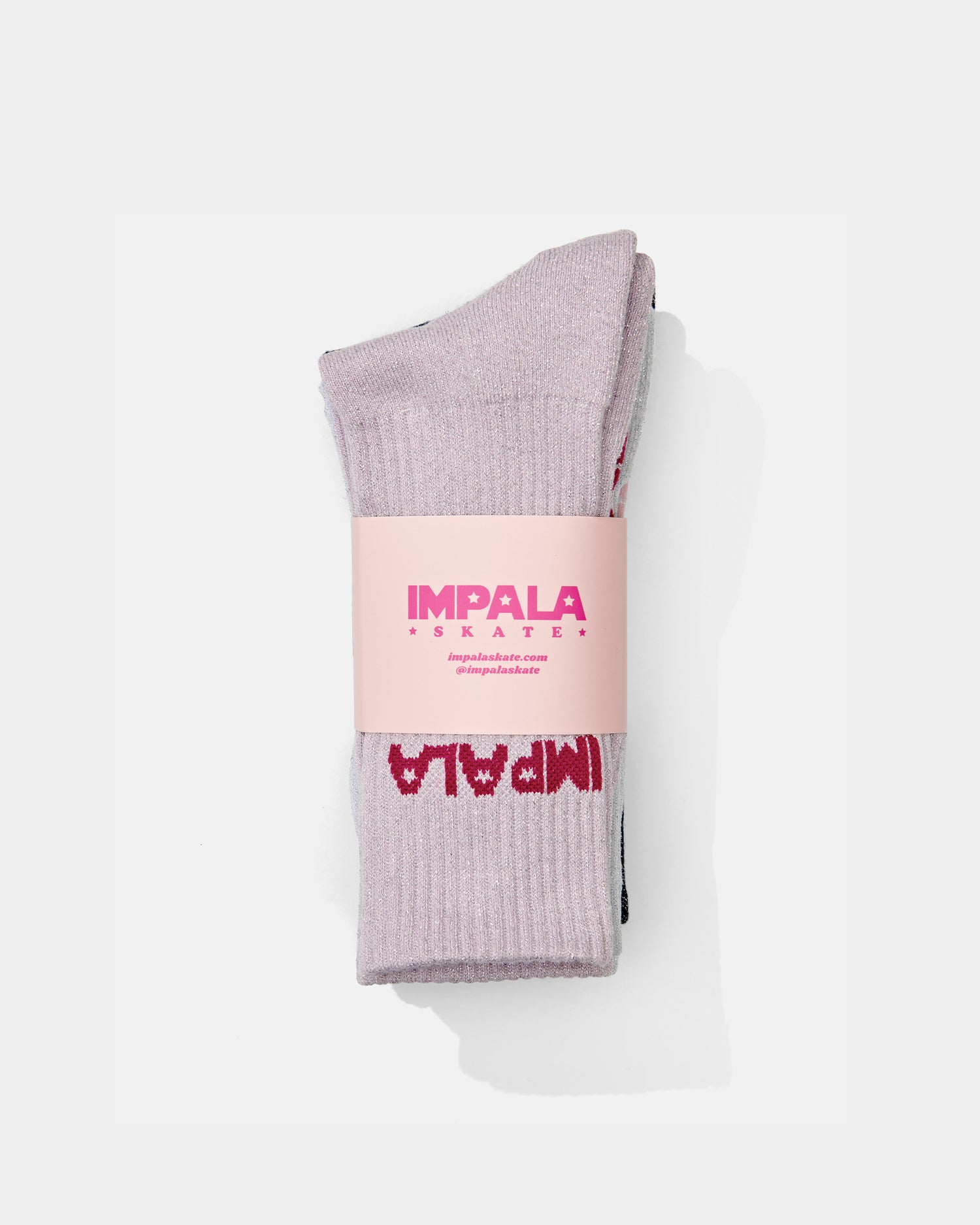 packaged 3 pack of Impala Sparkle Glittery Skate Socks