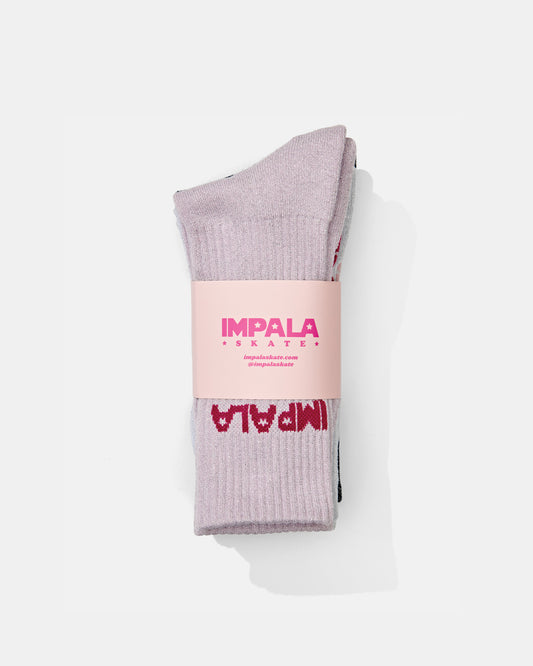 packaged 3 pack of Impala Sparkle Glittery Skate Socks