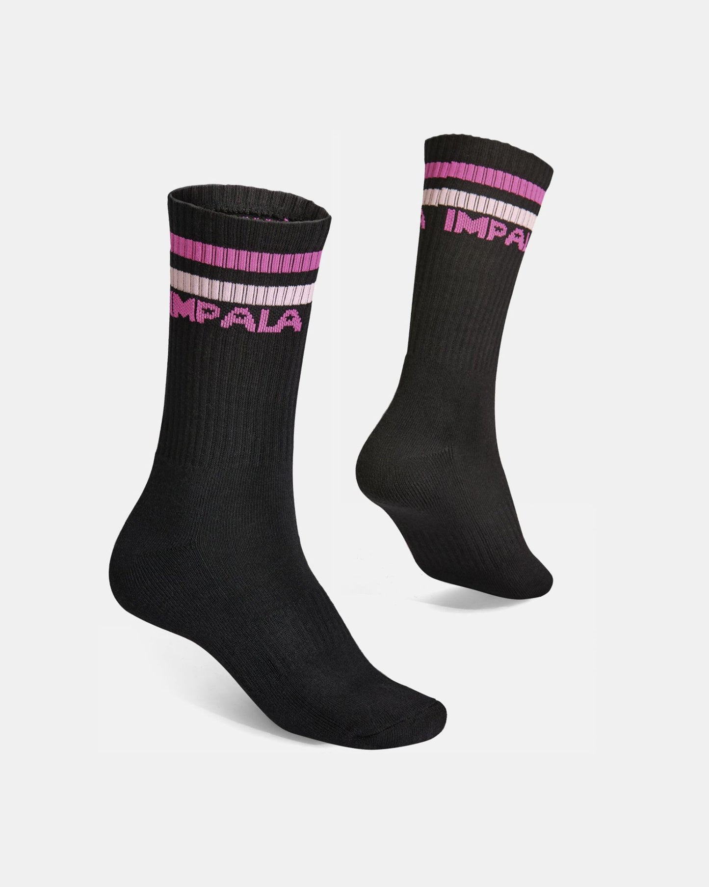 On feet pink stripe of Impala Stripe Sock 3pk - Black